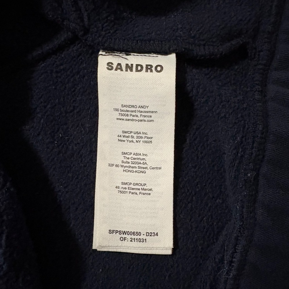 Sandro Cropped Two-Tone Sweatshirt deep blue in Size 3 (US 8) - Picture 7 of 8